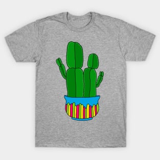 Cute Cactus Design #160: Funky-Shaped Cacti In Cute Pot T-Shirt